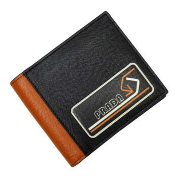 Prada Wallet black orange white Saffiano leather - Picture 1 of 3